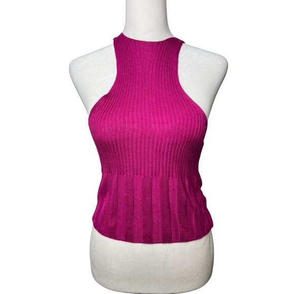 Free People Intimately Switch It Up Camisole Sweater Hot Pink Tank Top Medium - Picture 2 of 10
